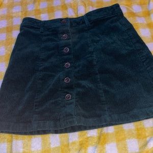 green corduroy skirt